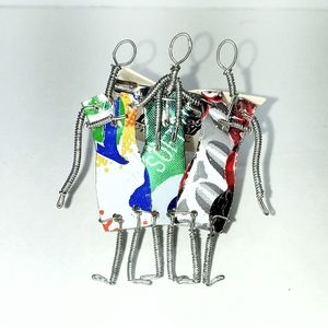 Vintage Hand Made One Of A Kind Soda Can Figures People Pin Brooch